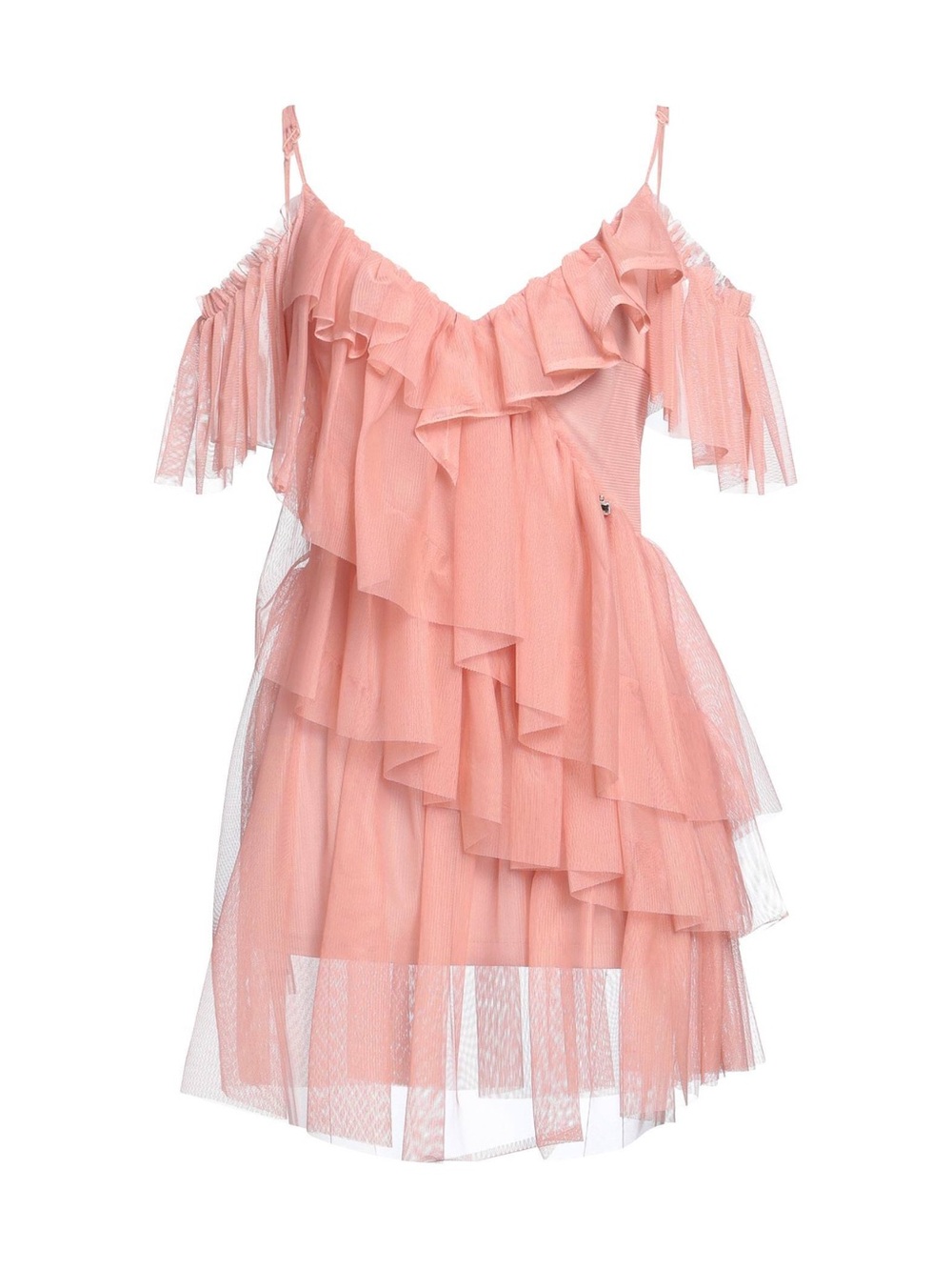 Women’s Ruffle Cold-Shoulder Midi Dress - Pink